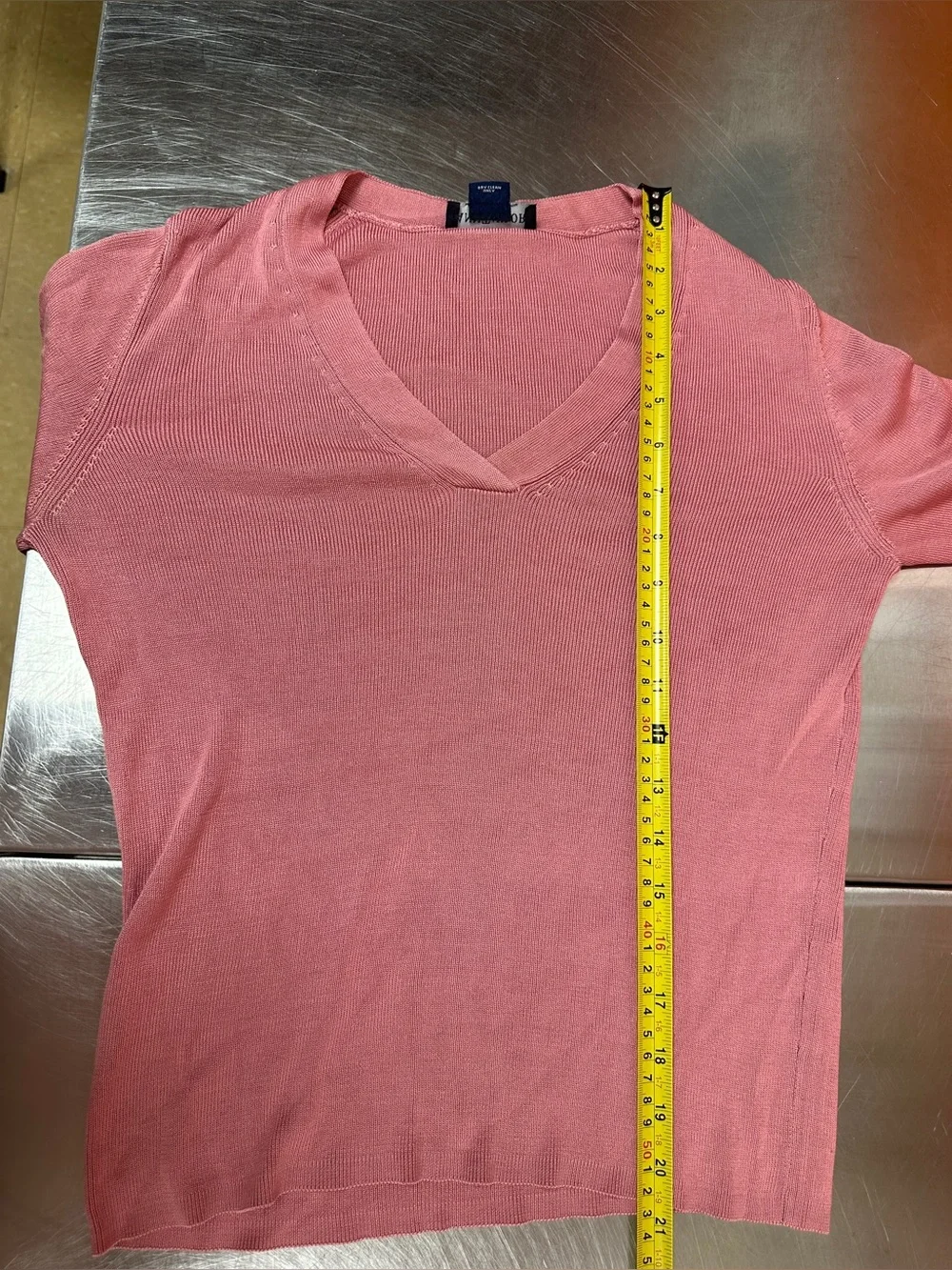 Vintage Ann Taylor 100% Silk Ribbed V-Neck Pullover Sweater Pink Small